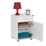 Hanah Home Kmd-511-Bb-1 Mesilla de Noche Blanca 40x57x39cm con Cajón para Dormitorio Elegante y Sereno